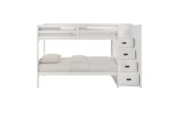 Mor Furniture Kids Beds & Bunk Beds|Sami Bunk Bed W/ Storage Steps In Espresso, Twin/Twin, Right Facing