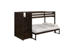 Mor Furniture Kids Beds & Bunk Beds|Sami Bunk Bed W/ Storage Steps In Espresso, Twin/Twin, Right Facing
