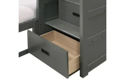 Mor Furniture Kids Beds & Bunk Beds|Sami Bunk Bed W/ Storage Steps In Espresso, Twin/Twin, Right Facing