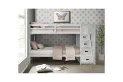 Mor Furniture Kids Beds & Bunk Beds|Sami Bunk Bed W/ Storage Steps In Espresso, Twin/Twin, Right Facing