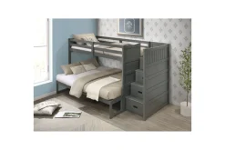 Mor Furniture Kids Beds & Bunk Beds|Sami Bunk Bed W/ Storage Steps In Espresso, Twin/Twin, Right Facing