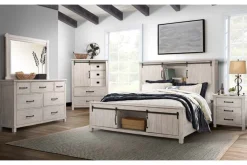Mor Furniture Bedroom Sets|Scott Storage Bed, Dresser, Mirror & Nightstand In Walnut, Queen