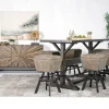 Mor Furniture Seating For 6|Dining Room Sets|Sequoia Bar Height Dining Table & 6 Stools In Espresso