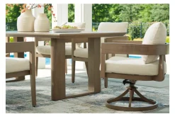 Mor Furniture Outdoor Dining Sets|Serene Bay Outdoor Dining Table & 6 Arm Chairs In Dark Brown