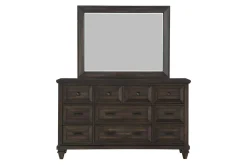 Mor Furniture Bedroom Sets|Sevilla Panel Bed, Dresser, Mirror & Nightstand In Walnut, Queen