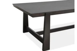 Mor Furniture Seating For 6|Dining Room Sets|Shelby Trestle Dining Table & 6 Wood Back Chairs In Coffee Bean