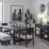 Mor Furniture Seating For 6|Dining Room Sets|Shelby Trestle Dining Table, 4 Wood Back Chairs & Bench In Coffee Bean
