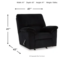 Mor Furniture Recliners|Simple Joy Rocker Recliner In Onyx