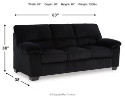 Mor Furniture Sofas|Simple Joy Sofa In Onyx