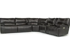 Mor Furniture Reclining Sectionals|Sectionals|Sofia 3 Piece 3 Power Sectional In Brown Leather