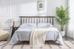 Mor Furniture Duvets & Coverlets|Duvets & Coverlets|Soft Washed Down Alternative Comforter In Gray, Queen