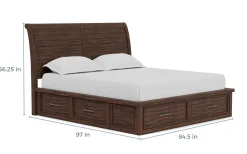 Mor Furniture Beds|Sonora Sleigh Bed W/ Storage In Brown, Queen