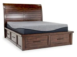 Mor Furniture Beds|Sonora Sleigh Bed W/ Storage In Brown, Queen