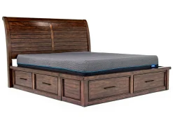 Mor Furniture Beds|Sonora Sleigh Bed W/ Storage In Brown, Queen