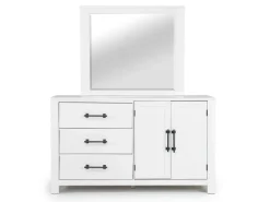 Mor Furniture Bedroom Sets|St Regis Panel Headboard, Dresser, Mirror & Nightstand In White, Twin