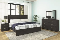 Mor Furniture Bedroom Sets|Stelsie Panel Bed, Dresser, Mirror & Nightstand In Gray, Full