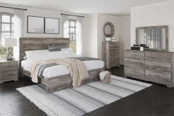 Mor Furniture Beds|Stelsie Panel Bed In Gray, Full