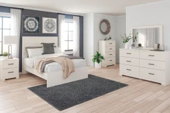 Mor Furniture Beds|Stelsie Panel Bed In Gray, Full