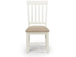 Mor Furniture Seating For 4|Round Dining Sets|Stone Round Dining Table & 4 Chairs In , Upholstered Slat White