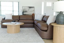 Mor Furniture Sectionals|Stratus 5 Piece Sectional In Aline Saddle Leather