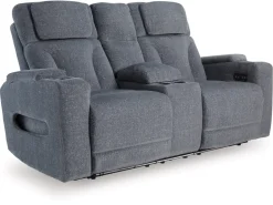 Mor Furniture Reclining Loveseats|Loveseats|Studio Cave 2 Power Console Loveseat In Steel