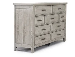 Mor Furniture Bedroom Sets|Sullivan Panel Bed W/ Storage, Dresser, Mirror & Nightstand In Drift Gray, Queen