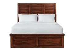 Mor Furniture Bedroom Sets|Sullivan Panel Bed W/ Storage, Dresser, Mirror & Nightstand In Drift Gray, Queen