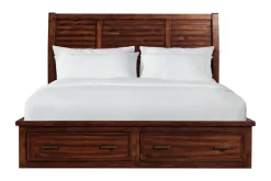Mor Furniture Bedroom Sets|Sullivan Panel Bed W/ Storage, Dresser, Mirror & Nightstand In Drift Gray, Queen