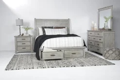 Mor Furniture Storage Beds|Beds|Sullivan Panel Bed W/ Storage In Drift Gray, Queen