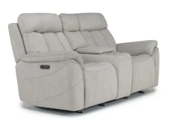 Mor Furniture Reclining Loveseats|Loveseats|Tate 2 Power Console Loveseat In Dove