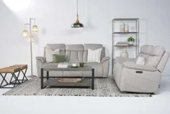 Mor Furniture Reclining Loveseats|Loveseats|Tate 2 Power Console Loveseat In Dove