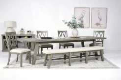 Mor Furniture Dining Benches|Telluride Dining Bench In Driftwood
