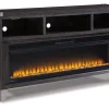 Mor Furniture Fireplace Tv Stands|Fireplaces|Todoe Fireplace Console W/ Insert In Gray