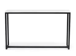 Mor Furniture Sofa & End Tables|Torin Sofa Table In White Marble/Black