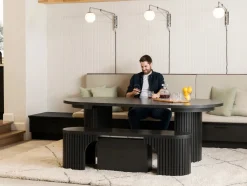 Mor Furniture Round Dining Tables|Dining Tables|Transformer Round Extendable Dining Table In Scandinavian Oak