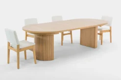 Mor Furniture Seating For 4|Transformer Table Dining Sets|Transformer Round Extendable Dining Table & 4 Chairs In Scandinavian Oak