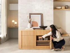 Mor Furniture Sideboards, Buffets & Hutches|Transformer Round Server In Scandinavian Oak