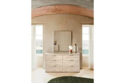Mor Furniture Dressers & Chests|Tullia Dresser W/ Lights In Pearl Line/Eco Stone