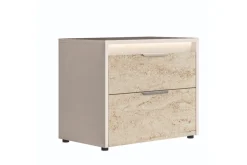 Mor Furniture Bedroom Sets|Tullia Upholstered Panel Bed, Dresser, Mirror & Nightstand In Pearl Line/Eco Stone, Queen