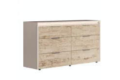 Mor Furniture Bedroom Sets|Tullia Upholstered Panel Bed, Dresser, Mirror & Nightstand In Pearl Line/Eco Stone, Queen