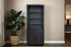 Mor Furniture Bookcases & Library Walls|Tybee 2 Door Bookcase In Black