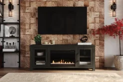 Mor Furniture Fireplace Tv Stands|Fireplaces|Tybee Fireplace Console In Black, 85 Inch