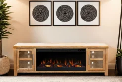 Mor Furniture Fireplace Tv Stands|Fireplaces|Tybee Fireplace Console In Black, 85 Inch