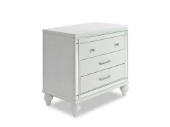 Mor Furniture Bedroom Sets|Valentino Panel Bed, Dresser, Mirror & Nightstand In Silver, Twin