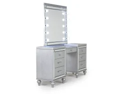 Mor Furniture Vanities & Mirrors|Valentino Vanity & Mirror In Silver