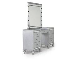 Mor Furniture Vanities & Mirrors|Valentino Vanity & Mirror In Silver