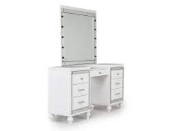 Mor Furniture Vanities & Mirrors|Valentino Vanity, Mirror & Stool In Silver