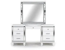 Mor Furniture Vanities & Mirrors|Valentino Vanity, Mirror & Stool In Silver