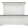 Mor Furniture Beds|Valley Ridge Panel Bed In White Gray Finish, Queen