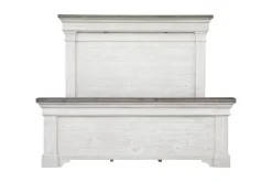 Mor Furniture Beds|Valley Ridge Panel Bed In White Gray Finish, Queen